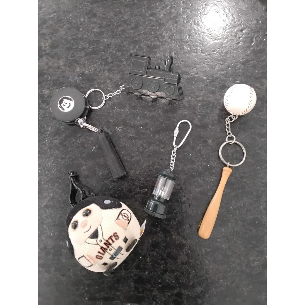 Mixed Keychain Lot SF Giants Plush Lantern Train Baseball Bat Retractable Reel